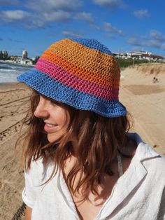 Bucket hat in rainbow colours Also can do plain colours just upon request no extra charge. Summer Multicolor Cloche Hat With Short Brim, Multicolor Short Brim Cloche Hat For Beach, Colorful Casual Bucket Hat, Multicolor Cloche Hat With Short Brim For Summer, Colorful Casual Bucket Sun Hat, Casual Colorful Bucket Sun Hat, Summer Multicolor Brimmed Cloche Hat, Multicolor Casual Cloche Hat For Beach, Casual Multicolor Cloche Hat For Beach