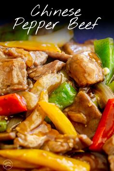 chinese pepper beef with peppers and bell peppers