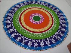 a colorful rug with an intricate design on it