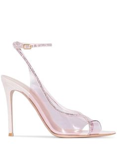 Gianvito Rossi Crystelle 150mm Slingback Sandals - Farfetch Evening Sandals With Transparent Straps And Open Heel, Elegant Sandals With Clear Strap And Open Toe, Chic Evening Sandals With Transparent Straps, Elegant Sandals With Transparent Straps For Night Out, Elegant Party Sandals With Clear Strap, Elegant Pink Sandals With Buckle Closure, Elegant Sandals With Transparent Straps And Open Heel, Elegant Sandals With Clear Strap And Open Heel, Elegant Open Toe Sandals With Transparent Straps