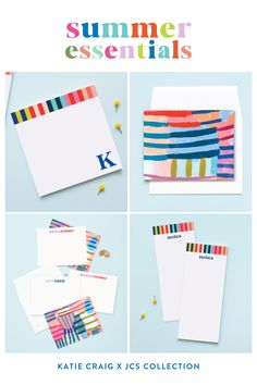 the summer essentials kit includes stationery, notepads and envelopes for kids