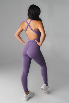 Our Cloud II X Jumpsuit is designed for the ultimate comfort & functionality while adding style to your wardrobe. This jumpsuit offers medium support & compression to flatter your figure. Workout Jumpsuit, Built In Shelves, Squat Proof, Athletic Apparel, Shelf Bra, Toe Designs, Violet, Jumpsuit, Wardrobe