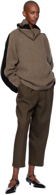 Knit wool- and cashmere-blend turtleneck. · Relaxed-fit · Rib-knit collar, hem, and cuffs · Raglan sleeves · Two-way zip expansion panel at sleeves expands to collar Supplier color: Taupe melange Helmut Lang, Knit Collar, Raglan Sleeve, Rib Knit, Cashmere, Turtle Neck, Relaxed Fit, Luxury Fashion, Wool