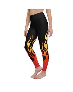 Phwar, Hot Dang, the Gearbunch Flame Pants. Make a statement & maybe move a little faster in these bold black leggings with rising red, orange and yellow flames Wear to yoga, the gym, or wherever makes you feel good. Be Happy, Be Bright, Be You with Gearbunch Red Breathable Yoga Pants, Casual Orange Leggings For Yoga, Casual Orange Leggings For Gym, Red Breathable Yoga Leggings, Orange Athleisure Yoga Pants For Gym, Orange Athleisure Pants For Sports, Orange Athleisure Pants For The Gym, Sporty Orange Workout Pants, Red Breathable Yoga Pants For Sports