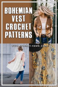 the cover of bohemian vest crochet patterns