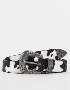 Belt by ASOS DESIGN Style: secured Cow print Adjustable length Pin-buckle fastening Single loop Belt fits true to size Please buy in your normal pant size Cow Belt, Print Trends, Texture Design, Cow Print, Fashion Prints, Ring Designs, Ring, Asos, Cow