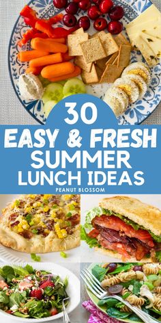 the ultimate summer lunches are easy to make with fresh fruit, salads and sandwiches