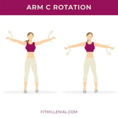 a woman doing the arm rottation exercise