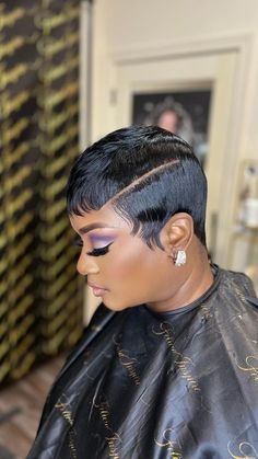 Short Quick Weave Hairstyles, Short Quick Weave, Finger Waves Short Hair, Sleek Short Hair, Short Relaxed Hairstyles, Short Cut Wigs, Black Hair Short Cuts, Short Shaved Hairstyles, Natural Hair Short Cuts