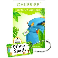 Child ID Bag Tags - Write-On Kids Name Tags for Backpack, Lunchbox & Diaper Bag | Labeling Solution for Preschool Educational Rectangular Backpack For Travel, Kids Name Tags, Nametags For Kids, Forest Baby, Green Forest, Luggage Accessories, Name Tags, Bag Tags, Kid Friendly