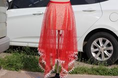 This dress is very beautiful and comfortable to wear, because the belt is a stretchy velvet belt, which can be fastened around the waist without falling off. The fabric of the dress is a glittering sequined tulle, and the skirt edge is sewn with lace, which is very romantic.  The length of the skirt in the picture is 95centimeters, you can customize the length you want Below is the waist circumference for skirt size:XS,S,M,L,XL XS:Waist circumference 58cm S:Waist circumference 64cm M:Waist circu Hi Low Tulle Skirt, Rave Skirt, Festival Skirt, Sheer Maxi Skirt, Velvet Belt, Skirt Beach, Festival Skirts, Coverup Skirt, Mesh Skirt