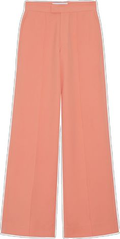 Elegant Pink Pants With Elastic Waistband, High-waist Peach Bottoms For Spring, High Waist Peach Bottoms For Spring, Wide Leg Peach Pants For Spring, Casual Peach Wide Leg Bottoms, Peach Wide Leg Pants For Spring, Peach Wide Leg Bottoms For Spring, Elegant Pink High-waisted Wide Leg Pants, Elegant High-waisted Pink Wide Leg Pants