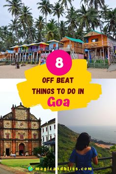 the top things to do in goa, with text overlaying it that reads 8 off beat things to do in goa