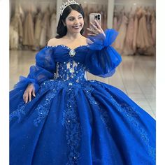 Blue Quinceanera Dresses Crystal Sequined Ball Gown 3D Flowers Tull Corset.  "This pin contains affiliate links, which means I may earn a commission at no cost to you extra for you". 
 #affiliate #advertising" Royal Blue Ball Gown, Royal Blue Quinceanera Dresses, Blue Quinceanera Dresses, Quinceanera Stuff, Royal Blue Quinceanera, Quince Stuff, Blue Quinceanera, Blue Ball Gown, Blue Quince