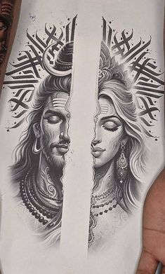 two people with tattoos on their faces are facing each other