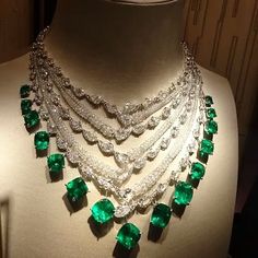 @bola3jewelry Emerald and Diamonds Necklace by Boghossianjewels. Heavy Jewellery, Diamond Infinity Necklace, Kinetic Jewelry, Diamonds Necklace, Fairy Wedding, Beautiful Diamond Rings, Solitaire Pendant Necklace, Emerald City, Royal Jewels