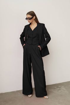 Black Women Blazer, Party Blazer, Formal Blazer, Woman Tuxedo, Black Pantsuit, Palazzo Suit, Wedding, Rehearsal Dinner, Office Wear ⭐Size: Please write your chest, waist, hips, height, and we will make a suit to your individual measurements! After you place your order, we may ask you for additional measurements. We do this to ensure that the suit fits you perfectly👌😊 ⭐Our fabric: We have used a premium quality suiting fabric.  ⭐Shipping: ✈️We have two shipping options that we can offer: Free S Black Pantsuit, Tuxedo Women, Formal Blazer, Tuxedo Black, Palazzo Suit, Women Blazer, Suiting Fabric, Wedding Rehearsal Dinner, Wedding Rehearsal