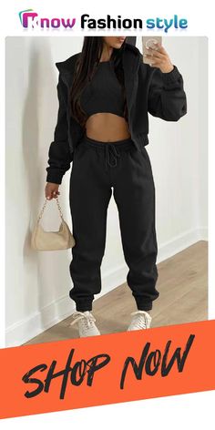 Black Fashion Casual Solid Cardigan Vests Pants O Neck Long Sleeve Three-piece Set Purple And Gold Dress, Hot Jumpsuits, Pink Swimwear, Hot Swimwear, Red Dress Short, White Bodysuit, Plus Size Activewear, Cardigan Vest, Hot Dress