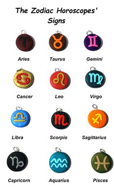 zodiac signs are shown in different colors