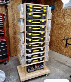 there are many tools in the storage area