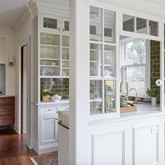 the kitchen is clean and ready to be used as a dining room or family room