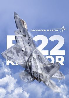 a fighter jet flying through a blue sky with the number 22 on it's side