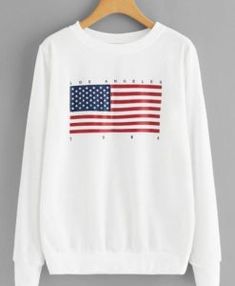 Sweatshirt Archives - appareloves.com American Flag Sweatshirt, Sweatshirt Women Casual, American Flag Print, Top Shirt Women, Sweatshirts Pattern, Top Graphic Tees, Wearing Red, Print Sweatshirt, Sweatshirt Designs