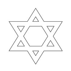 the star of david in black and white with an inverted triangle at the top,