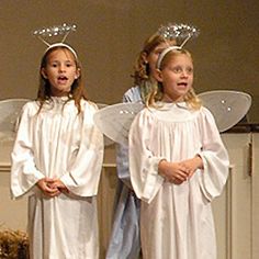 Angel costumes are essential to a Christmas play! An angel brought the shepherds the news of the birth of the Savior. A host of angels sang, "Glory to God in the highest." If your child will be an angel in a Nativity play or Sunday School play, look at www.ChristmasNativityCostumes.com/angel-costume/ for great angel costume ideas including wings, halos and a harp. (Adults can be angels, too!) Kids Angel Costume, Kids Angel Wings, Angel Costumes, Biblical Costumes, Nativity Play, Christmas Sunday School, Nativity Costumes, Pageant Costumes, Outdoor Nativity