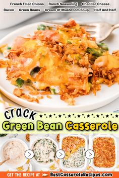 Loaded Green Bean Casserole, Casserole Recipes Vegetarian, String Bean Casserole, Vegetarian Casseroles, Cracked Green Beans, Creamy Mushroom Gravy, Green Bean Casserole Campbells, Green Bean Casserole Recipe, Vegetarian Casserole