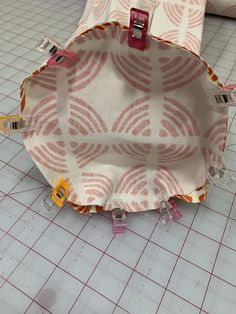 the inside of a purse being sewn