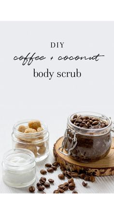 Body Scrub Recipes, Coconut Body Scrub, Homemade Coffee Scrub, Coffee Coconut, Diy Sugar Scrub Recipe, Coconut Body Scrubs, Easy Soap Recipes, Homemade Body Care