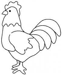 a black and white drawing of a chicken with an outline on it's side