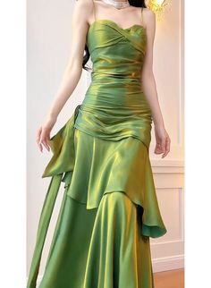 Green Elegant Dress, Green Ball Dress, Forest Dress, Vintage Green Dress