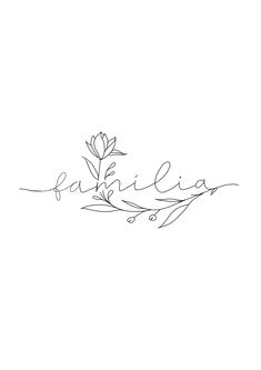 a drawing of a flower with the name julia written in cursive writing