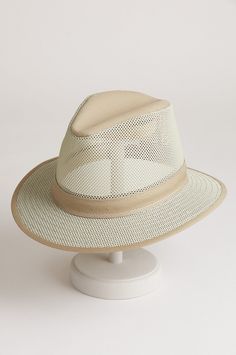 Our mesh breezer safari keeps you cool and shaded, from the first bloom of spring 'til the pumpkin harvest. Made of crushable polyester twill that always looks fresh, this soft, comfortable hat offers a 2.5" brim for plenty of shade, and a polyester/mesh crown for cool circulation, and a 1" twill band that finishes the design of this beautifully crafted safari. Wear the Bayou Breezer Safari for gardening, walking, and all of your outdoor adventures. Lightweight Beige Panama Hat For Outdoor, Beige Panama Hat For Outdoor, Spring Sun Hat For Outdoor Activities, Adjustable Upf 50+ Safari Sun Hat, Western Style Travel Hat For Spring, Brimmed Fedora For Kentucky Derby And Outdoor Events, Brimmed Fedora For Kentucky Derby, Lightweight Straw Hat For Outdoor Spring Activities, Beach Hat With Curved Brim In Mesh