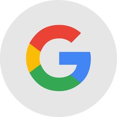 the google logo is shown in a white circle with red, green and yellow colors