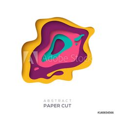 abstract paper cut logo design with colorful shapes on white background, suitable for use in printing and