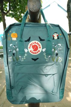 Welcome to our charming collection of hand-embroidered Fjallraven Kanken backpacks, meticulously crafted with love and precision. Elevate your style and stay organized on-the-go with these premium quality backpacks available in two convenient sizes:  - Medium (27x38x13cm)  - Large (32x42x13cm) + Key Features: - Hand-Embroidered Excellence: Each Fjallraven Kanken backpack is adorned with exquisite hand-embroidery, creating a unique and exclusive piece that sets you apart from the crowd. - Premium Fjallraven Kanken Backpack Embroidered, Fjallraven Kanken Embroidered, Embroidered Kanken, Embroidered Bugs, Backpack Embroidery, Kanken Classic, Aesthetic Backpack, Embroidered Backpack, Embroidered Canvas