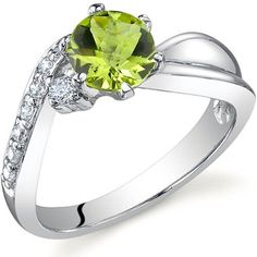 Peridot Ring Sterling Silver Round Shape 0.75 Carats SR9686 top Jewelry Questions, Fashion Rings Silver, London Blue Topaz Ring, Sterling Silver Engagement Rings, Peridot Ring, Peridot Gemstone, Green Peridot, Silver Engagement Rings, Blue Topaz Ring