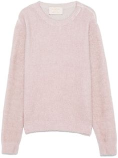 light pink knitted construction brushed effect ribbed crew neck long sleeves straight hem Yoko London, Chanel 2, Iconic Bags, Exclusive Fashion, Ballet Flat Shoes, Ski Wear, Lady Dior, Pink Sweater, Top Shoes