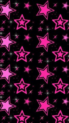 pink stars on black background for wallpaper or fabric design stock photo - 1307982