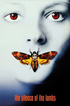 a movie poster for the science of the lambs with a moth on it's nose