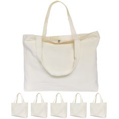 PRICES MAY VARY. Canvas,Cotton Imported Carry All Bags -- 17.3x14.1X3.9'' bag body, 3.9'' flat bottom. Roomy for you to hold a lot without being oversized. Heavy Duty Totes -- each handle's fixing stitching are crossly reinforced. Hold heavier, last longer. 60cm/24'' long handles, easy to wear over shoulder even with winter clothes. Natural Canvas Cloth Tote -- made of sustainable 12Oz canvas, koolmox canvas totes are reusable and useful to save planet from plastic. Zippered Canvas Bags for Craf Tote Bags With Zipper, Diy Art Crafts, Crafts Painting, Painting Embroidery, Embroidery Decoration, Retail Bags, Cork Bag, Grocery Tote Bag, Grocery Shopping Bags