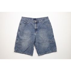 Vtg 90s Streetwear Mens 38 Distressed Baggy Fit Double Knee Cargo Denim Shorts Mens Shorts Wear & fading. Threadbare spot front left leg. Mens size 38 Measurements are: 19 inches across the waist laid flat 13 inch inseam 24 inches from top to bottom Blue Cotton US Shipping is FREE Canada is $15 and International is $24 Check out my other items in my store! PR1412 90s Style Summer Cotton Cargo Jeans, Relaxed Fit Faded Jean Shorts With Pockets, 90s Relaxed Fit Cotton Cargo Jeans, 90s Style Washed Bottoms For Streetwear, 90s Washed Bottoms For Streetwear, 90s Style Cargo Jeans, 90s Cargo Pocket Denim Jeans, Vintage Medium Wash Cargo Jeans For Streetwear, 90s Style Denim Jeans With Cargo Pockets