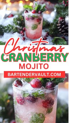 51 Christmas Cocktail Recipes for a Festive 2024 Holiday 37 Christmas Drinks With White Cranberry Juice, Christmas Drink With Cranberries, Christmas Coconut Mojito, Popular Drinks Alcohol, Cranberry Mint Cocktail, Red White And Merry Cocktails, Virgin Holiday Cocktails, Cranberry Mojito Recipe, Sprite Cranberry Cocktails