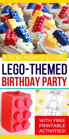 the lego themed birthday party with free printable activities for kids to make and play