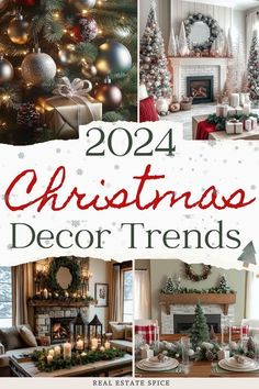 christmas decor is featured in this collage with the words, 2012 christmas decor trend