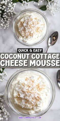 Enjoy a tropical twist with this Coconut Cottage Cheese Mousse—a creamy and delicious dessert that's perfect for fall. Save this pin for a quick and cozy treat that transports you to paradise! Sweet Dinner Ideas Healthy, Lemon Cottage Cheese Pudding, Healthy Dessert With Cottage Cheese, Cottage Cheese And Cheesecake Pudding, Cottage Cheese Cheesecake Healthy, Low Carb Cottage Cheese Desserts, Bariatric Cottage Cheese Recipes