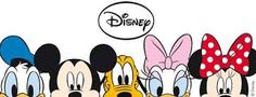 several mickey mouses are lined up in front of each other with the word disney on them